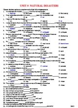 Bài tập Tiếng Anh Lớp 9 - Unit 9 Natural disasters